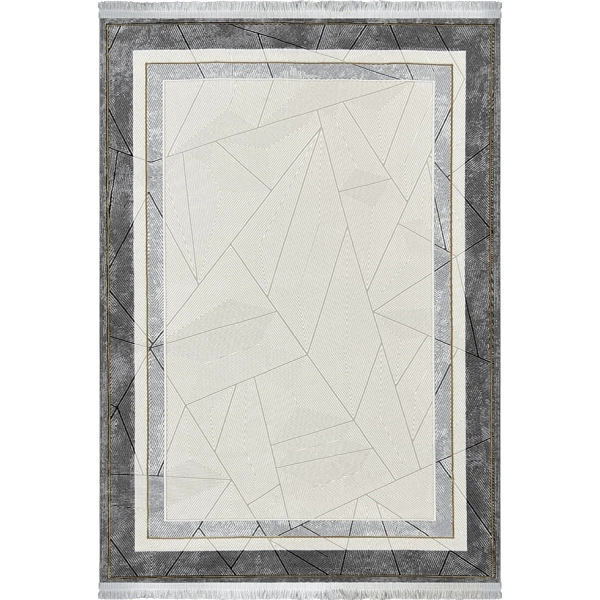 Pera Koleksiyonu %100 Akrilik Dokuma Lüks Saçaklı Halı 4503 Gri