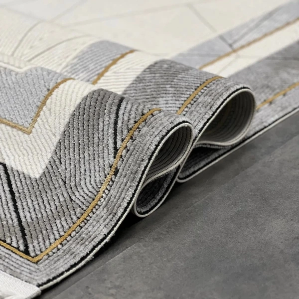 Pera Koleksiyonu %100 Akrilik Dokuma Lüks Saçaklı Halı 4503 Gri