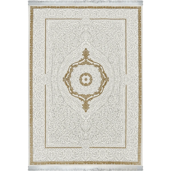 Pera Koleksiyonu %100 Akrilik Dokuma Lüks Saçaklı Halı 4505 Gold