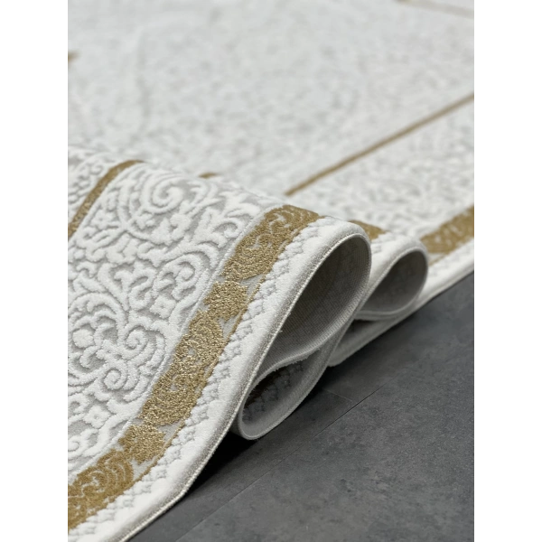 Pera Koleksiyonu %100 Akrilik Dokuma Lüks Saçaklı Halı 4505 Gold