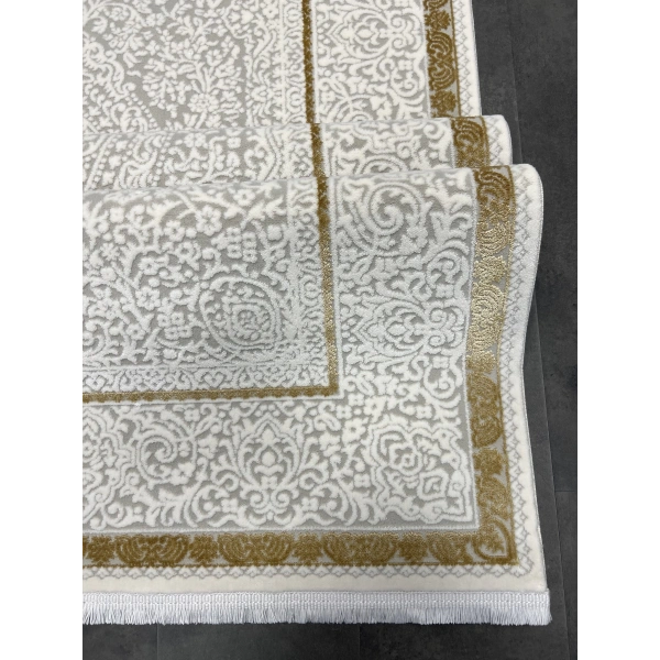 Pera Koleksiyonu %100 Akrilik Dokuma Lüks Saçaklı Halı 4505 Gold