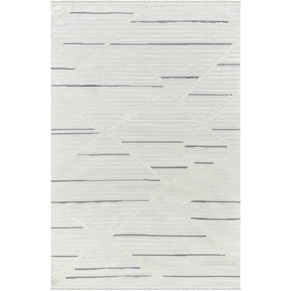 Pietra Koleksiyonu Dekoratif Modern Saçaklı Halı 8202 Gri