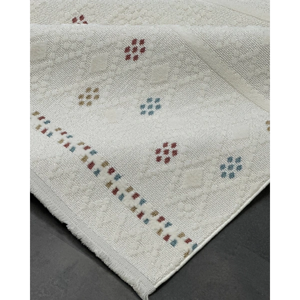 Pietra Koleksiyonu Dekoratif Modern Saçaklı Halı 8203 Multi