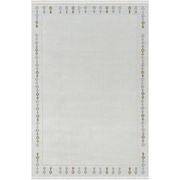 Pietra Koleksiyonu Dekoratif Modern Saçaklı Halı 8208 Sarı