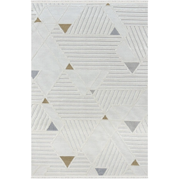 Pietra Koleksiyonu Dekoratif Modern Saçaklı Halı 8209 Sarı