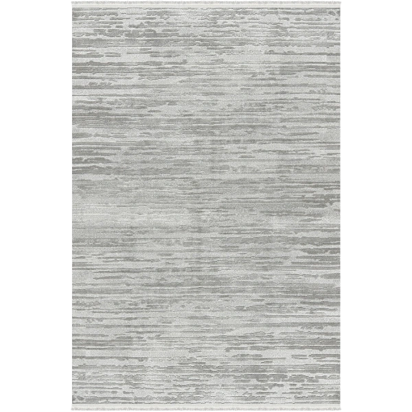 Pietra Koleksiyonu Dekoratif Modern Saçaklı Halı 8210 Gri