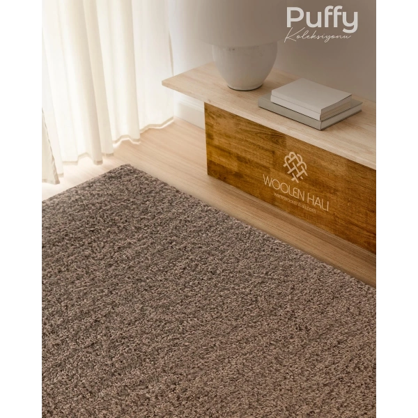 Puffy Koleksiyonu Shaggy Uzun Tüylü Halı 4008 Vizon