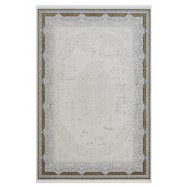 Seyran Ahlat Koleksiyonu %100 Akrilik Kalın ve sık Dokuma Halı 7051 Gold