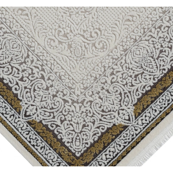 Seyran Ahlat Koleksiyonu %100 Akrilik Kalın ve sık Dokuma Halı 7051 Gold