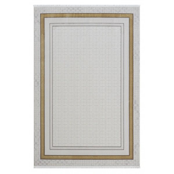 Seyran Ahlat Koleksiyonu %100 Akrilik Kalın ve sık Dokuma Halı 7052 Gold