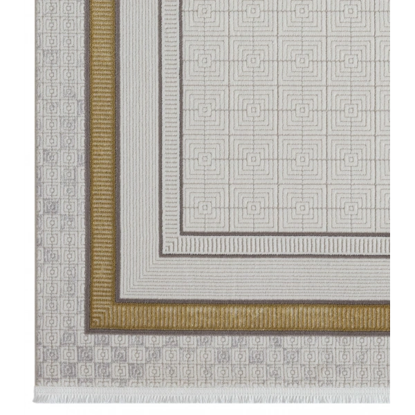 Seyran Ahlat Koleksiyonu %100 Akrilik Kalın ve sık Dokuma Halı 7052 Gold