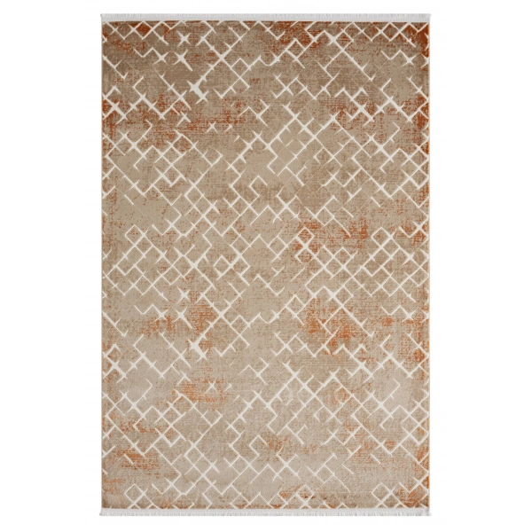 Seyran Asya Koleksiyonu %100 Akrilik Kalın Saçaklı Halı 521 Terra