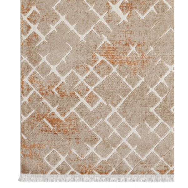 Seyran Asya Koleksiyonu %100 Akrilik Kalın Saçaklı Halı 521 Terra