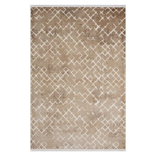 Seyran Asya Koleksiyonu %100 Akrilik Kalın Saçaklı Halı 521 Vizon