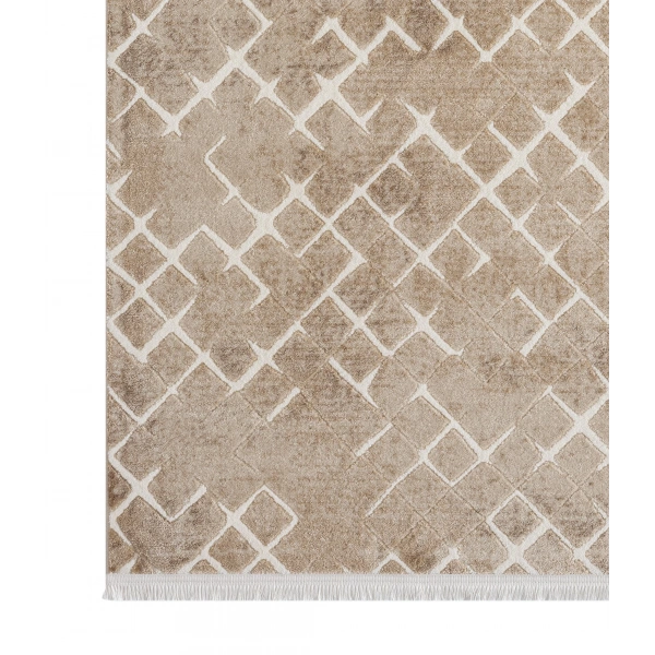 Seyran Asya Koleksiyonu %100 Akrilik Kalın Saçaklı Halı 521 Vizon