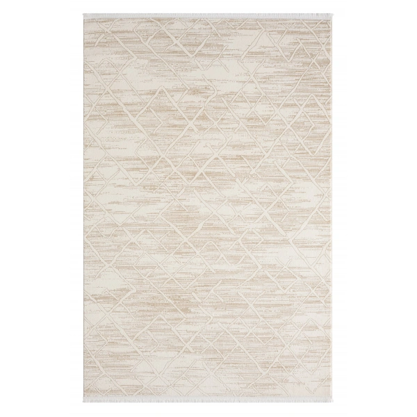 Seyran Asya Koleksiyonu %100 Akrilik Kalın Saçaklı Halı 522 Bej