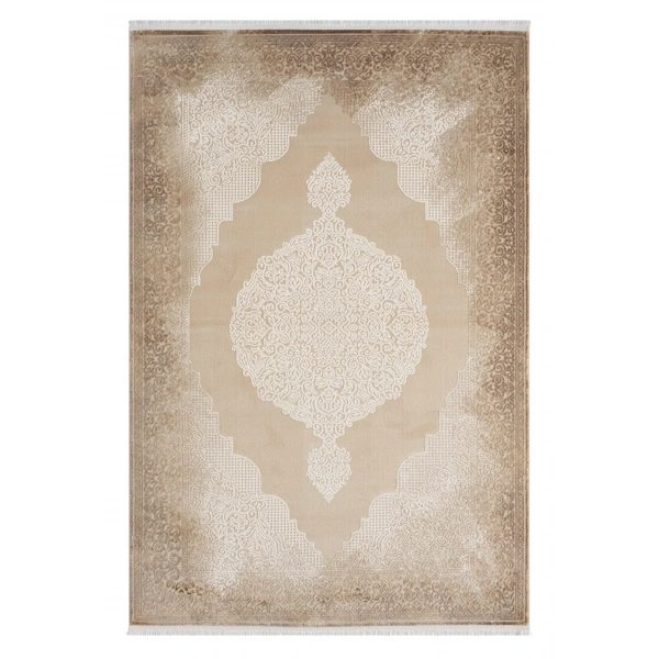 Seyran Asya Koleksiyonu %100 Akrilik Kalın Saçaklı Halı 524 Vizon