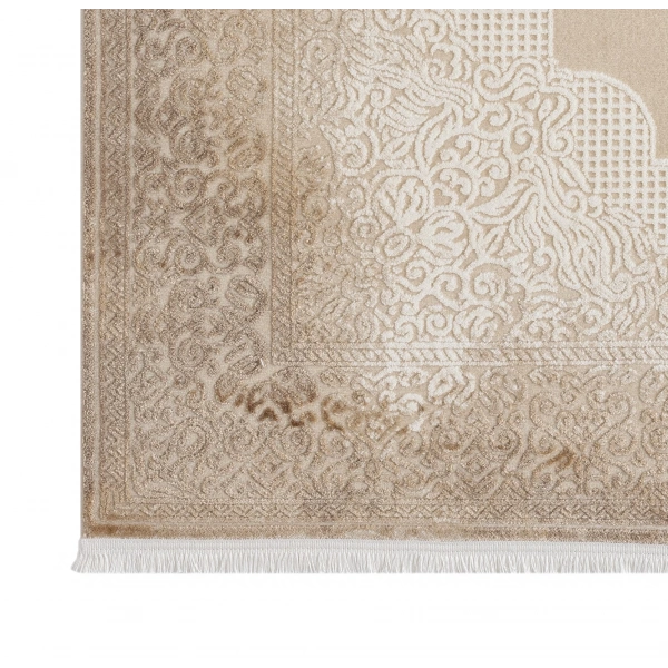 Seyran Asya Koleksiyonu %100 Akrilik Kalın Saçaklı Halı 524 Vizon