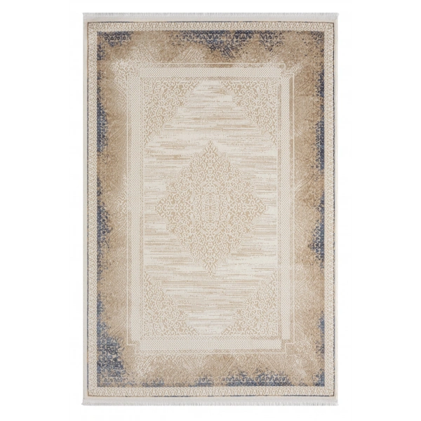 Seyran Asya Koleksiyonu %100 Akrilik Kalın Saçaklı Halı 525 Mavi