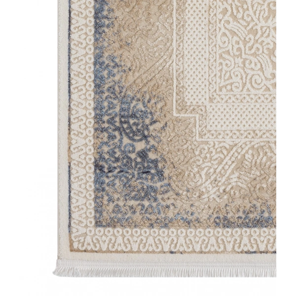 Seyran Asya Koleksiyonu %100 Akrilik Kalın Saçaklı Halı 525 Mavi