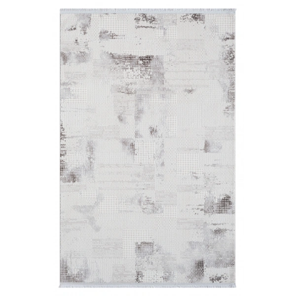 Seyran Asya Koleksiyonu %100 Akrilik Kalın Saçaklı Halı 527 Gri