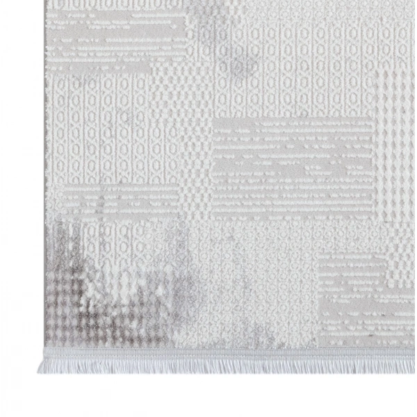 Seyran Asya Koleksiyonu %100 Akrilik Kalın Saçaklı Halı 527 Gri