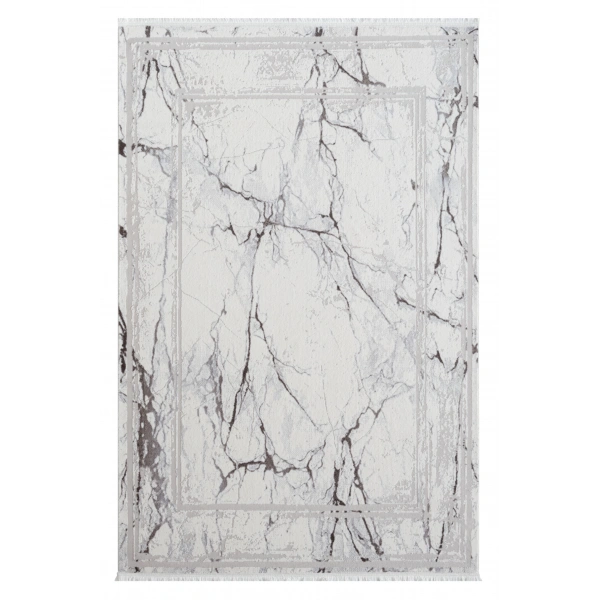 Seyran Asya Koleksiyonu %100 Akrilik Kalın Saçaklı Halı 529 Gri