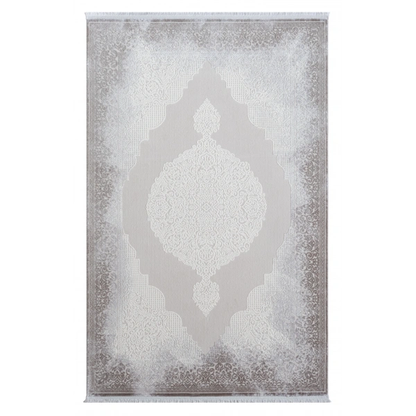 Seyran Asya Koleksiyonu %100 Akrilik Kalın Saçaklı Halı 531 Gri