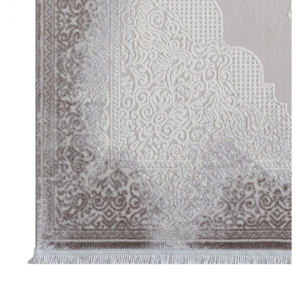 Seyran Asya Koleksiyonu %100 Akrilik Kalın Saçaklı Halı 531 Gri