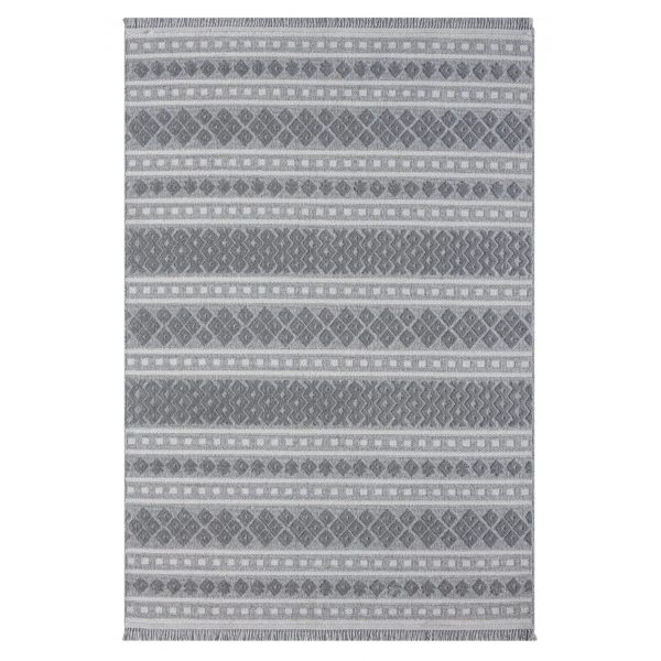 Seyran İbiza Koleksiyonu İskandinav Dekoratif Halı 151 Gri