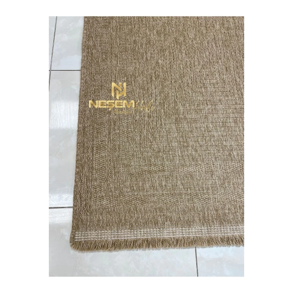 Seyran İndia-668- Bej Hav Toz Vermez Antibakteriyel Kolay Temizlenen Jüt Hasır Görünümlü Modern Halı