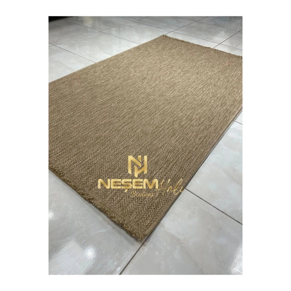 Seyran İndia 670 Bej Hav Toz Vermez Antibakteriyel Kolay Temizlenen Jüt Hasır Görünümlü Modrn Halı