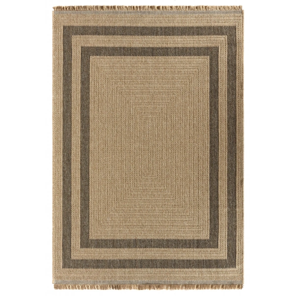 Seyran İndia Koleksiyonu Jüt Dokuma Natural Halı 668 Siyah