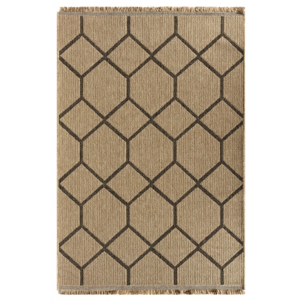 Seyran İndia Koleksiyonu Jüt Dokuma Natural Halı 669 Siyah