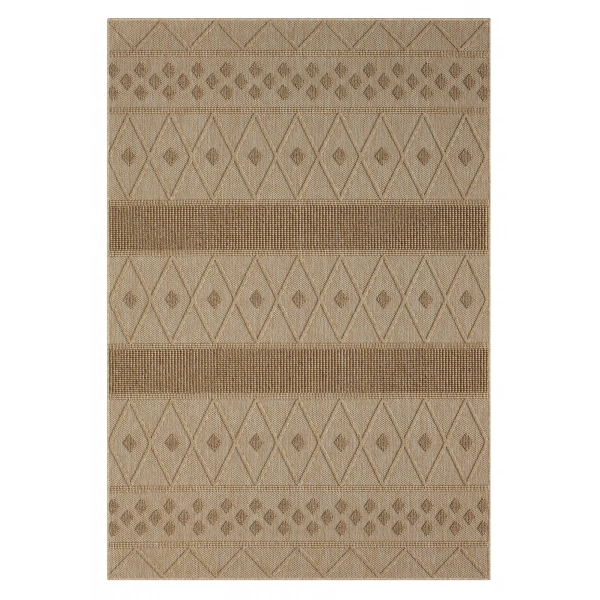 Seyran Loopy Koleksiyonu Jüt Taban  Dekoratif Halı 620 Bej Kahve