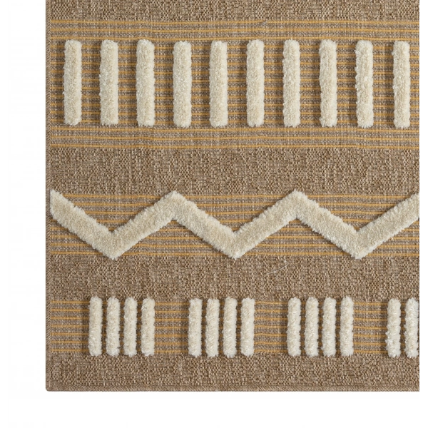 Seyran Marakeş Koleksiyonu Hav Toz Vermez Etnik Halı 676 Kahve Sarı