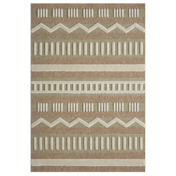 Seyran Marakeş Koleksiyonu Hav Toz Vermez Etnik Halı 676 Kahve Yeşil