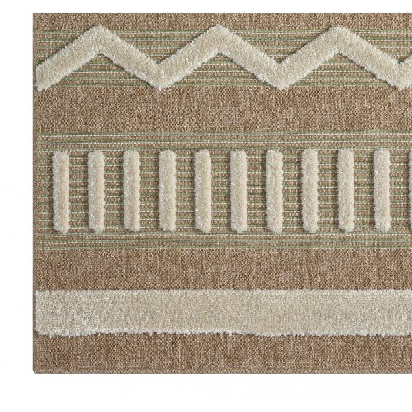 Seyran Marakeş Koleksiyonu Hav Toz Vermez Etnik Halı 676 Kahve Yeşil