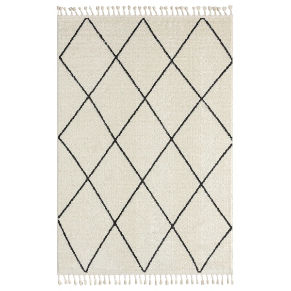 Seyran Matta Koleksiyonu İskandinav Dekoratif Halı 2021 Siyah