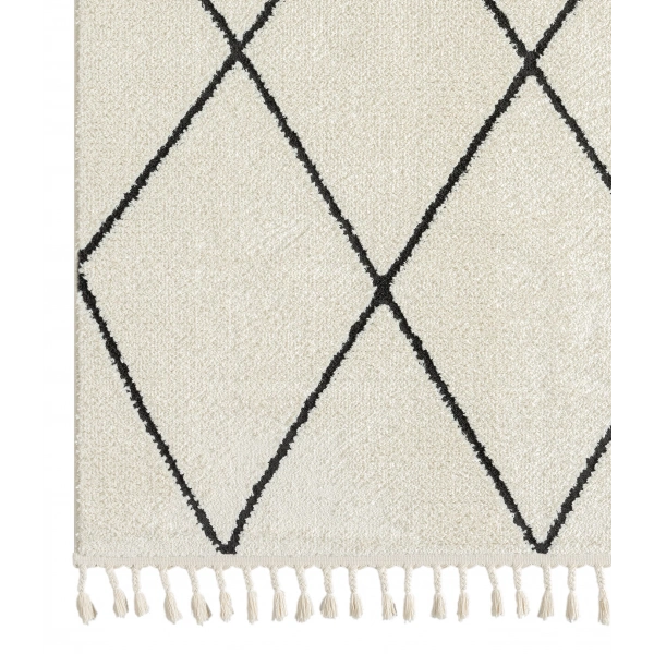 Seyran Matta Koleksiyonu İskandinav Dekoratif Halı 2021 Siyah