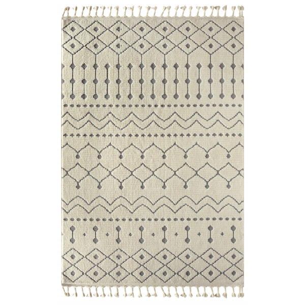 Seyran Matta Koleksiyonu İskandinav Dekoratif Halı 2022 Bej - Gri