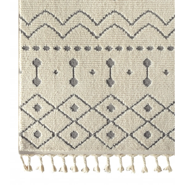 Seyran Matta Koleksiyonu İskandinav Dekoratif Halı 2022 Bej - Gri