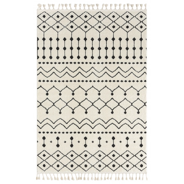 Seyran Matta Koleksiyonu İskandinav Dekoratif Halı 2022 Siyah