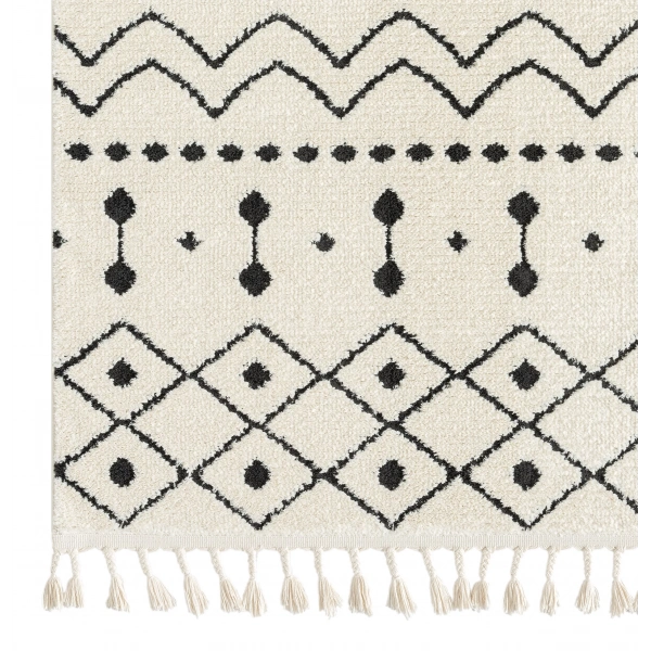 Seyran Matta Koleksiyonu İskandinav Dekoratif Halı 2022 Siyah