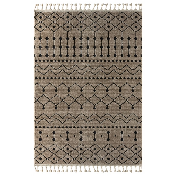 Seyran Matta Koleksiyonu İskandinav Dekoratif Halı 2022 Siyah Vizon