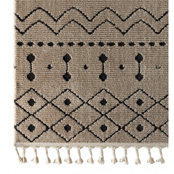 Seyran Matta Koleksiyonu İskandinav Dekoratif Halı 2022 Siyah Vizon