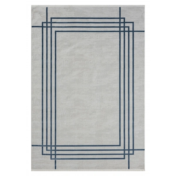 Seyran Mısra Koleksiyonu Modern Desenli Halı 5003 Mavi