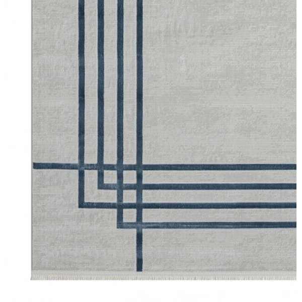 Seyran Mısra Koleksiyonu Modern Desenli Halı 5003 Mavi