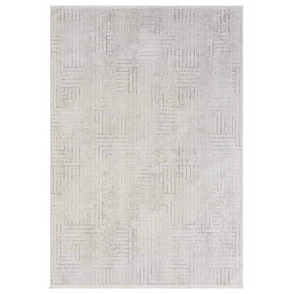 Seyran Mısra Koleksiyonu Modern Desenli Halı 5004 Gri