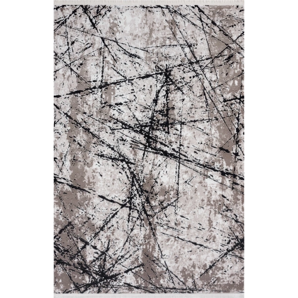 Seyran Roma Koleksiyonu Akrilik Dokuma Halı 413 Bej Siyah